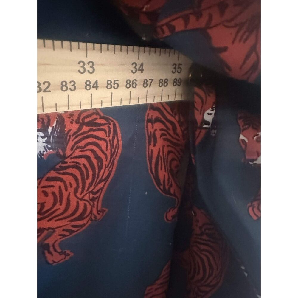 Dressed In Lala Tiger Satin Matching Set Oversized Button Up Tunic & Pants S - Picture 7 of 15